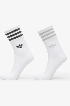 adidas Adidas Mid-Cut Glitter Crew Socks 2-Pack White/ Grey Two/ Black M