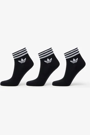 adidas Trefoil Ankle Socks 3-Pack Black/ White 35-38