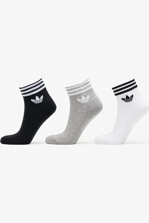 adidas Trefoil Ankle Socks 3-Pack White/ Black/ Gray 35-38