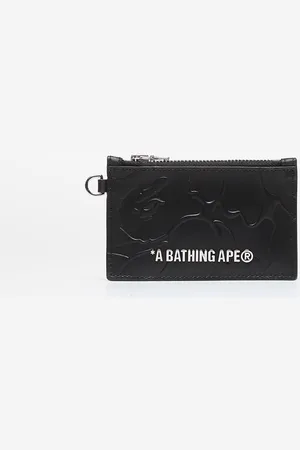 A Bathing Ape Portemonnee Solid Camo Card Holder Small Wallet Black Universal