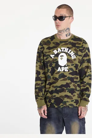 A Bathing Ape T-shirt 1St Camo College Long Sleeve Tee Green XXL