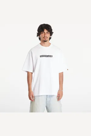 A Bathing Ape T-shirt Screen Print Stencil Logo Relaxed Fit Short Sleeve Tee White XL