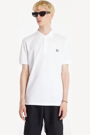 Fred Perry T-shirt Plain Polo Short Sleeve Tee White L