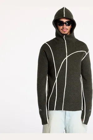 A-cold-wall* Sweatshirt Contour Knit Hoodie Grey-Green/ Olive Grey XL
