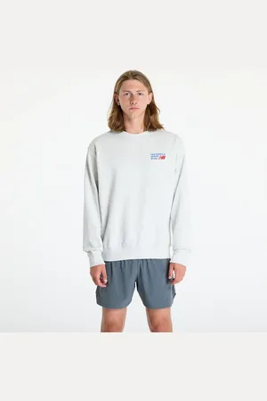 New Balance Sweatshirt Athletics Premium Logo Crew Ash Heather L