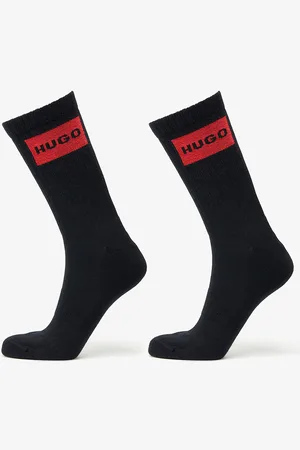 HUGO BOSS Logo Quarter Socks 2-Pack Black 43-46