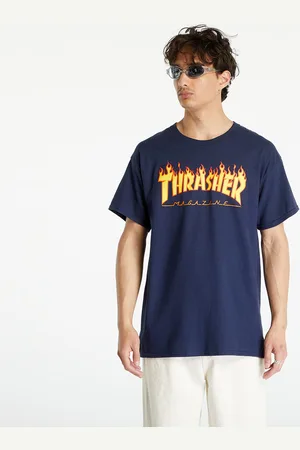 Thrasher T-shirt Flame Logo T-Shirt Navy Blue L