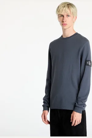 Calvin Klein T-shirt Jeans Badge Waffle Longsleeve Tee Ebony L
