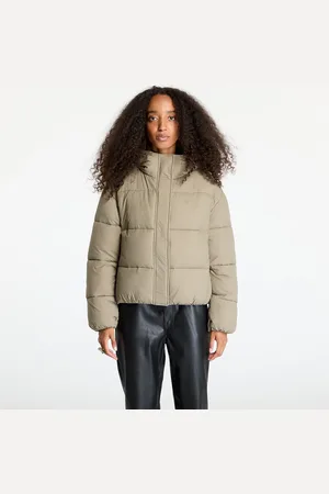 Calvin Klein Jas Jeans Logo Short Hooded Puffer Jacket Gray S