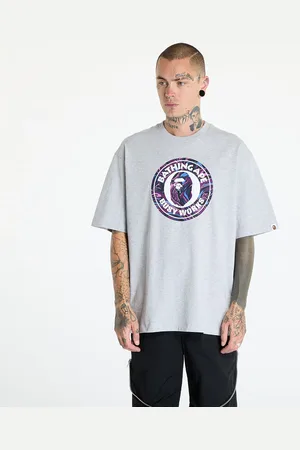 A Bathing Ape T-shirt Marbling Camo Busy Works Relaxed Fit Tee Gray XL