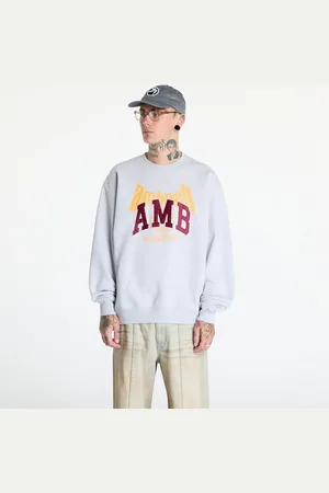 AMBUSH Sweatshirt Graphic Sweatshirt UNISEX Grey Melange/ Tap Shoe L