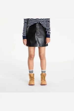 Calvin Klein Jeans Faux Leather A-Line Skirt Black L