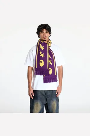 A Bathing Ape Sjaal Jacquard Bape Logo Long Scarf M Purple Universal