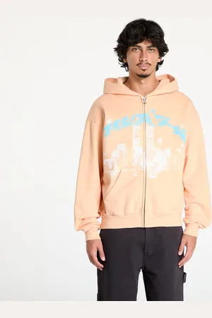 AWAKE NY Sweatshirt Skyline Zip Up Hoodie Peach L