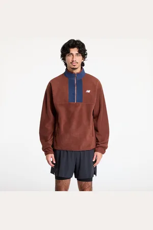 New Balance Sweatshirt Polar Fleece 1/2 Zip Rich Oak XL