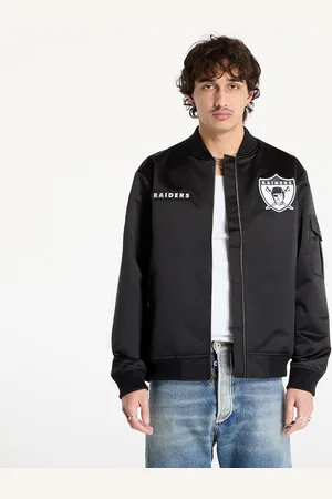 Mitchell & Ness Jas NFL Team Leader Satin Vintage Logo Raiders Bomber Black M