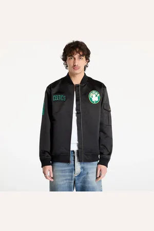 Mitchell & Ness Jas NBA Team Leader Satin Vintage Logo Celtics Bomber Black L
