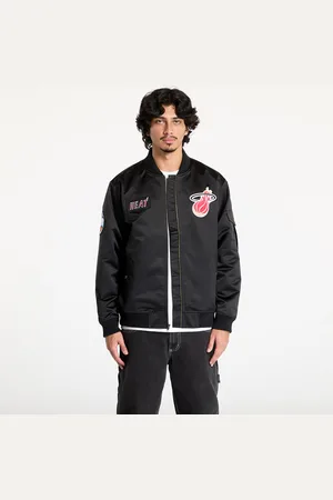 Mitchell & Ness Jas NBA Team Leader Satin Vintage Logo Heat Bomber Black L
