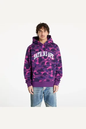 A Bathing Ape Sweatshirt Color Camo Pullover Hoodie Purple XL