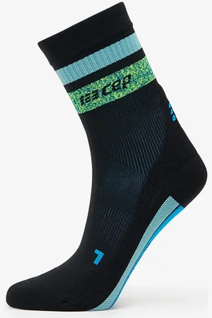 CEP Miami Vibes Mid Cut Compression Socks Black/ Green/ Aqua L