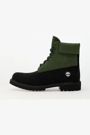 Timberland Sneakers 6 Inch Lace Up Waterproof Boot Black Nubuck/ Dark Green EUR 44