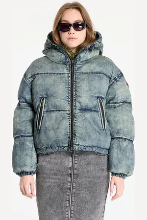 Diesel Jas W-Aves Cropped Puffer Jacket Blue 38