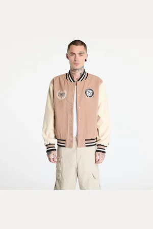 New Era Bomber Brooklyn Nets NBA Lifestyle Beige Varsity Jacket UNISEX Beige L