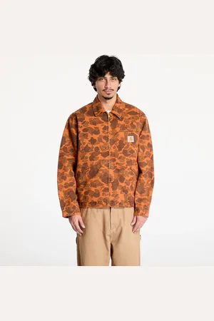 Carhartt Jas Duck Detroit Jacket UNISEX Camo Duck/ Green/ Turmeric Garment Dyed L