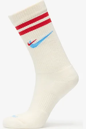 Nike Everyday Plus Force Cushioned Crew Socks Sail/ University Red/ University Blue L