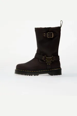 Dr. Martens Sneakers Anistone Hi Dark Brown Burnished Waxy Pull Up EUR 36