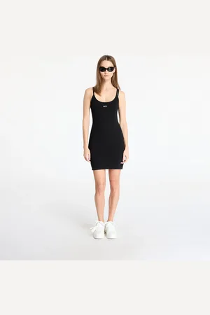 OFF-WHITE Off Stamp Rib Basic Tank Dress Black/ White 40