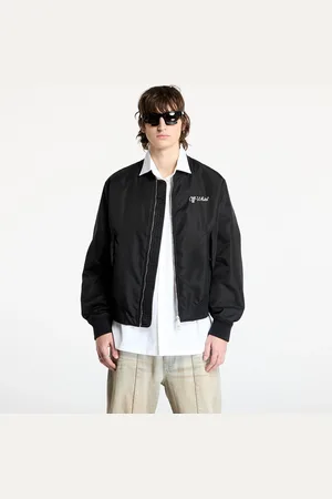 OFF-WHITE Bomber Script Nyl Varsity Bomber Black/ White L