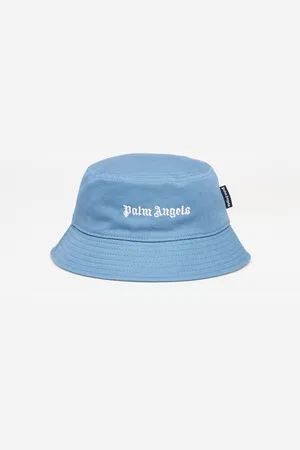 Palm Angels Logo Bucket Hat Dusty Blue/ Off White II