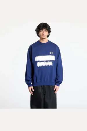 Y-3 Sweatshirt Graphic Crew Sweatshirt UNISEX Dark Blue L