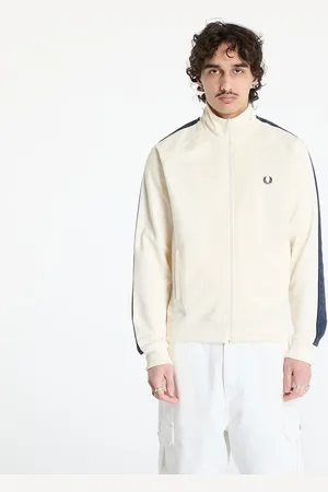 Fred Perry Jas Contrast Tape Track Jacket Ecru/ Tennis Blue L