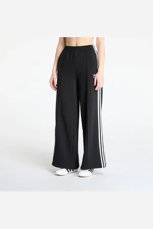 adidas Broeken adidas 3 Stripes Wide Leg Loose French Terry Pant Black L
