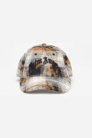 Palm Angels Curved Logo Check Cap Grey/ Black Universal