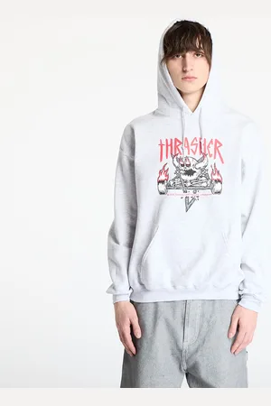 Thrasher Sweatshirt x Toy Machine Monster Gram Hoodie Ash Grey M