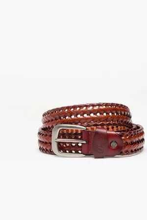 DIME Riem Braided Leather Belt Caramel/ Brown L/XL