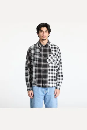 DIME Shirt Triple Plaid Shirt UNISEX Black L