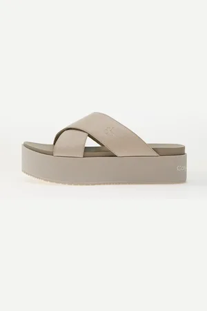 Calvin Klein Sneakers Jeans Flatform Cross Mg Uc Beige EUR 38