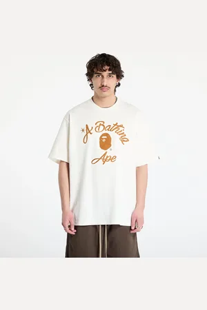 A Bathing Ape T-shirt Chain Stitch College Relaxed Fit Tee UNISEX Ivory L