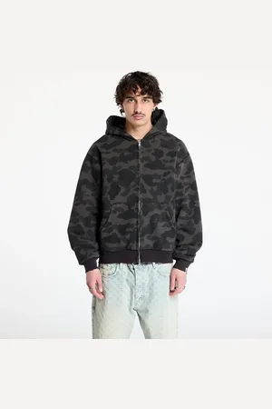 A Bathing Ape Sweatshirt 1St Camo Heavy Wash Cropped Fit Zip Hoodie UNISEX Black M