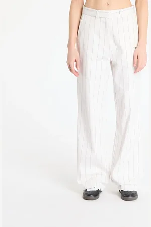 adidas Broeken adidas Pinstripe Twill Loose Pants White/ Off White/ Night Indigo 34