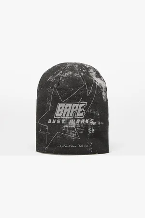 A Bathing Ape Ape Head Knit Cap M Gray Universal