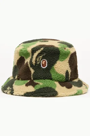 A Bathing Ape Abc Camo Boa Fleece Bucket Hat M Green L