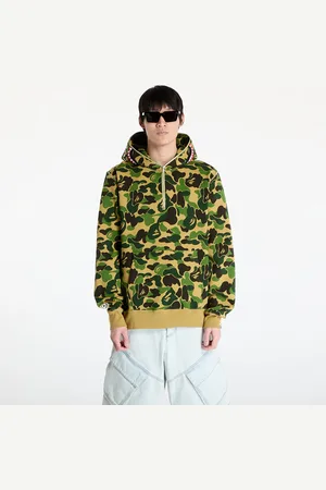 A Bathing Ape Sweatshirt Abc Camo Shark Half Zip Pullover Hoodie M Green L