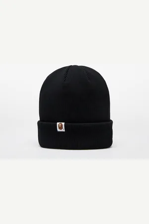 A Bathing Ape Logo Knit Cap M Black Universal
