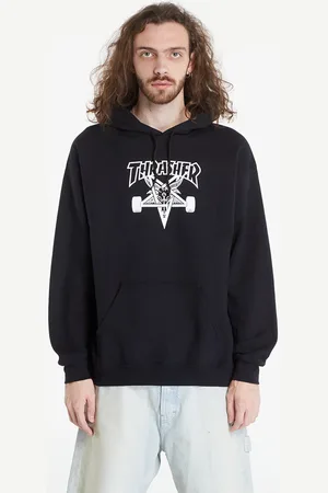 Thrasher Sweatshirt Skategoat Hood Black L