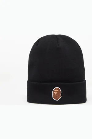 A Bathing Ape One Point Ape Head Knit Cap Black Universal